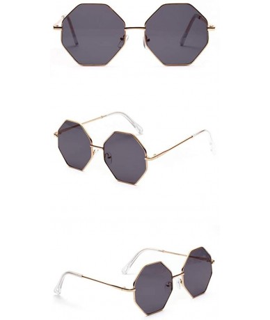 Rimless Delicate Metal Frame Hipster Small Polygon Women Men Vintage Eye Sunglasses Retro Eyewear - A - C4196R39W3D $14.90