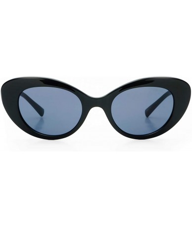 Cat Eye Kiki Small Retro Designer Fashion Womens Cat Eye Sunglasses - Black - CU18NG598G4 $70.95