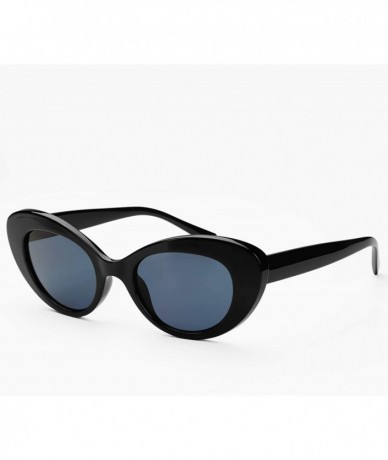 Cat Eye Kiki Small Retro Designer Fashion Womens Cat Eye Sunglasses - Black - CU18NG598G4 $70.95