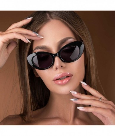 Cat Eye Kiki Small Retro Designer Fashion Womens Cat Eye Sunglasses - Black - CU18NG598G4 $70.95