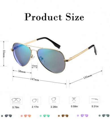 Round Polarized Aviator Sunglasses for Men Women- Lightweight Metal Frame Sun Glasses UV400 Protection - CB19DL0KSI7 $40.17