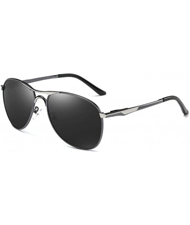 Rimless Fashion Retro Biker Fishing Polarized Sunglasses for Men - Black - C218ZSKY70T $27.52