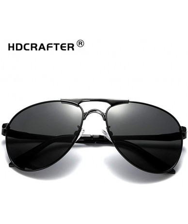 Rimless Fashion Retro Biker Fishing Polarized Sunglasses for Men - Black - C218ZSKY70T $27.52