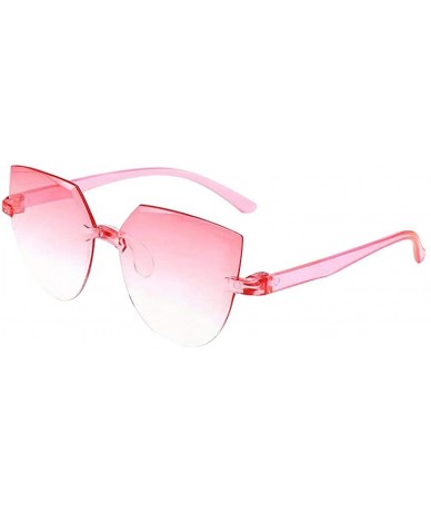 Goggle Frameless Multilateral Shaped Sunglasses One Piece Jelly Candy Colorful Unisex - B - CC190G6XZXS $16.23