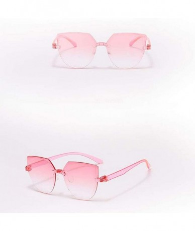 Goggle Frameless Multilateral Shaped Sunglasses One Piece Jelly Candy Colorful Unisex - B - CC190G6XZXS $16.23