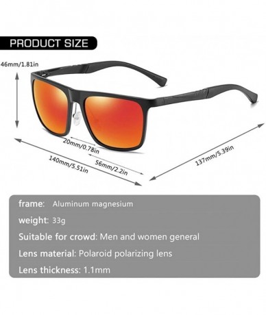 Rectangular Men Aluminum Magnesium Polarized Sunglasses Square Mirror for Driving Fishing Male Sun Glasses UV400 - C2199HUOOK...