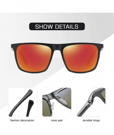 Rectangular Men Aluminum Magnesium Polarized Sunglasses Square Mirror for Driving Fishing Male Sun Glasses UV400 - C2199HUOOK...