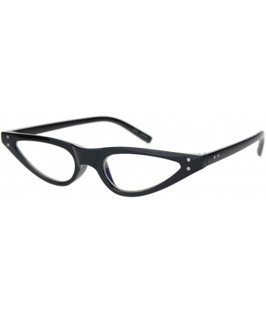 Cat Eye Womens Mod Narrow Triangle Plastic Cat Eye Goth Sunglasses - Black Clear - C418MI3TX6Z $19.15