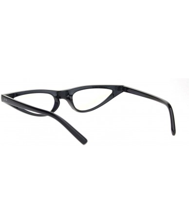 Cat Eye Womens Mod Narrow Triangle Plastic Cat Eye Goth Sunglasses - Black Clear - C418MI3TX6Z $19.15