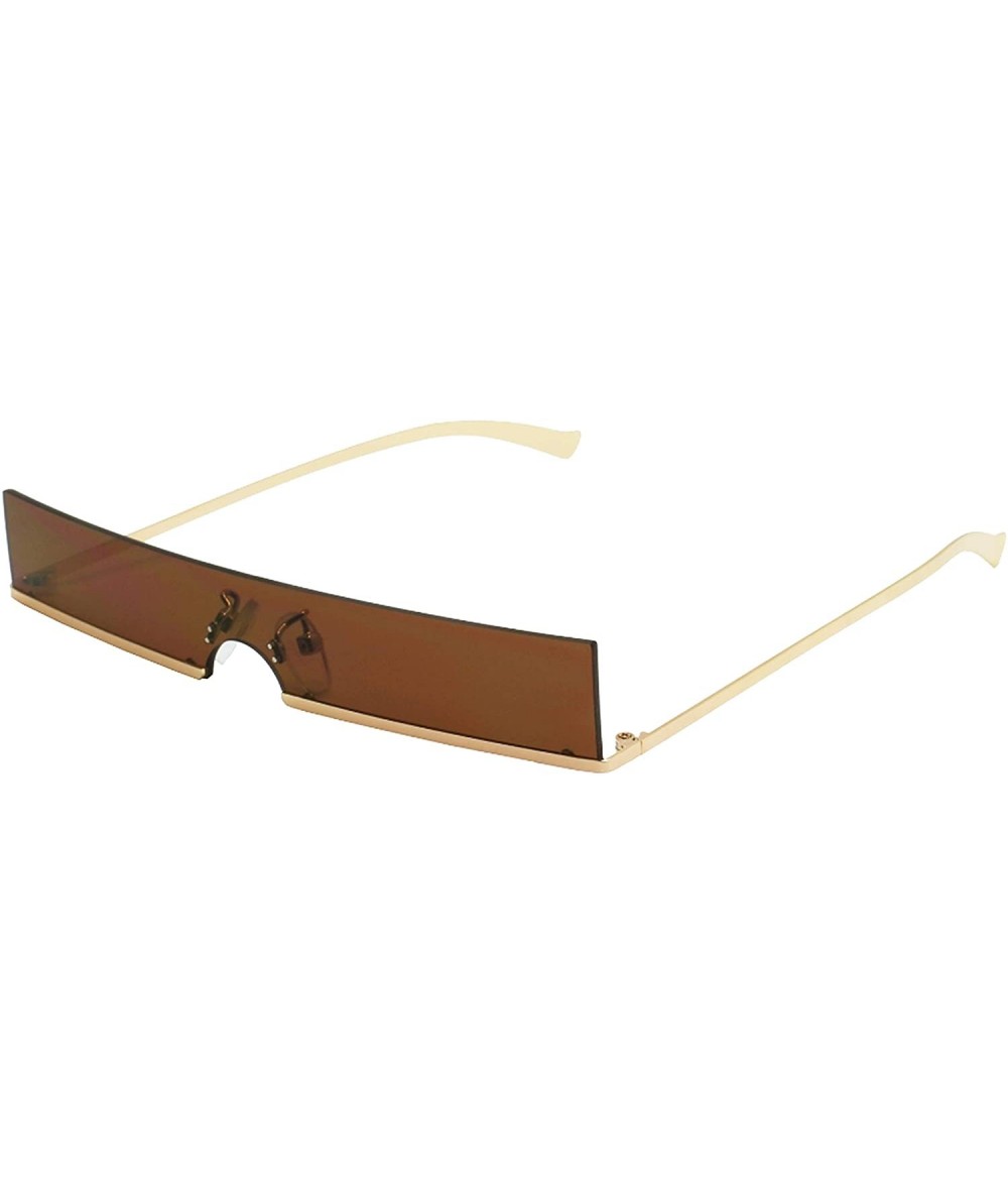 Semi-rimless Rectangular Sunglasses Mono Lens Women Semi Rimless Sunglass for Men EC55705 - C718MC963QS $34.45