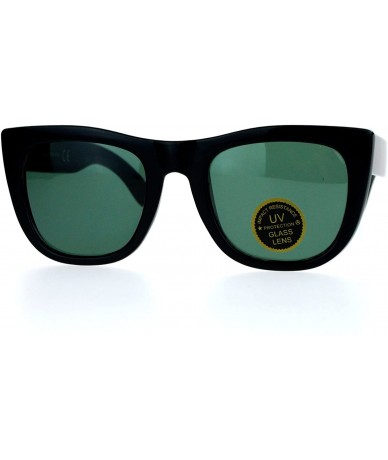 Rectangular Vintage Style Glass Lens Rectangular High Point Plastic Sunglasses - Black Green - C6129SXCNT7 $19.90