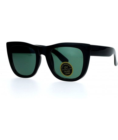 Rectangular Vintage Style Glass Lens Rectangular High Point Plastic Sunglasses - Black Green - C6129SXCNT7 $19.90