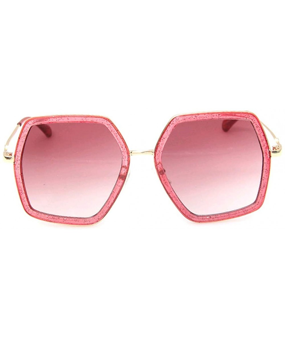 Oversized Oversized Square Sunglasses Women Vintage UV Protection/irregular Brand Designer Shades (red ) - CL18E3GHT98 $23.71