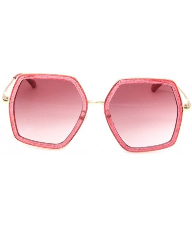 Oversized Oversized Square Sunglasses Women Vintage UV Protection/irregular Brand Designer Shades (red ) - CL18E3GHT98 $23.71