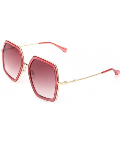 Oversized Oversized Square Sunglasses Women Vintage UV Protection/irregular Brand Designer Shades (red ) - CL18E3GHT98 $23.71