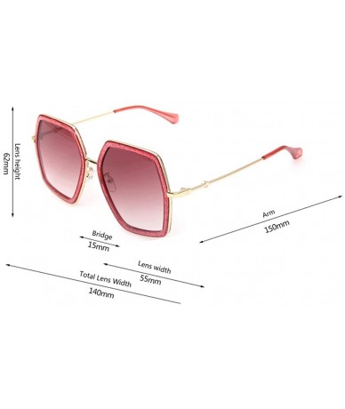 Oversized Oversized Square Sunglasses Women Vintage UV Protection/irregular Brand Designer Shades (red ) - CL18E3GHT98 $23.71