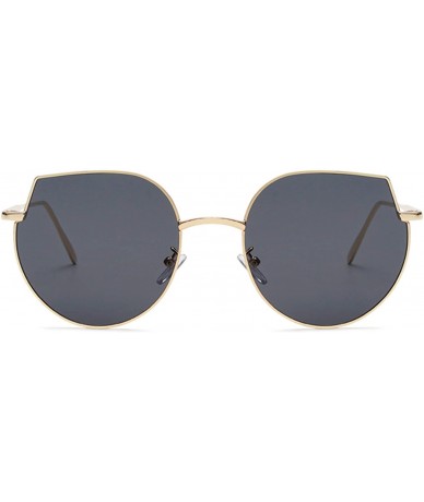 Round Men and women fashion retro cat eyes irregular polarized sunglasses prom mirror party travel - Gold - CV18T5NCY6R $37.01