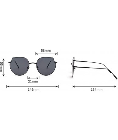 Round Men and women fashion retro cat eyes irregular polarized sunglasses prom mirror party travel - Gold - CV18T5NCY6R $37.01