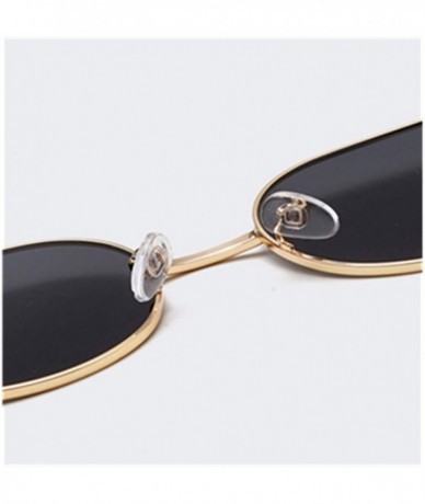 Round Men and women fashion retro cat eyes irregular polarized sunglasses prom mirror party travel - Gold - CV18T5NCY6R $37.01