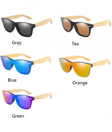 Oval Men Women Bamboo Wood Frameless Sunglasses Outdoor Party Wooden Temple Glasses Non Polarized - CQ193Y7CKZ2 $25.86