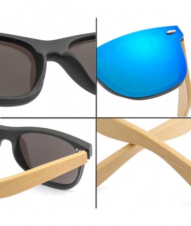 Oval Men Women Bamboo Wood Frameless Sunglasses Outdoor Party Wooden Temple Glasses Non Polarized - CQ193Y7CKZ2 $25.86