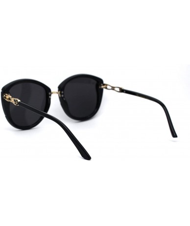 Butterfly Womens Sparkling Rhinestone Trim Butterfly Fashion Sunglasses - Black Gold Solid Black - CQ194ME5CL5 $22.76