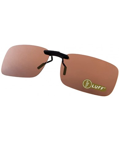 Rectangular Polarized Clip on Sunglasses for Prescription/Myopia Eyeglasses Outdoor/Driving - Brown - CR1803U06ML $23.84