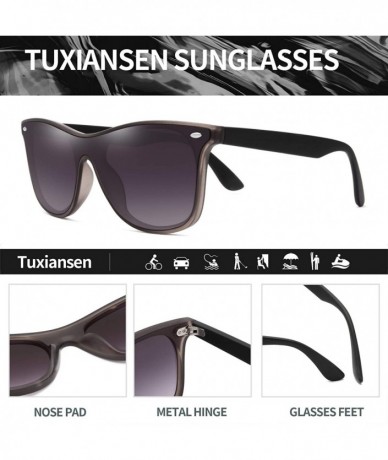 Square Polarized Retro Classic Trendy Stylish Sunglasses for Men Women - 4 Grey - C6193IGRTUI $24.47