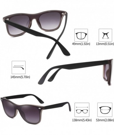 Square Polarized Retro Classic Trendy Stylish Sunglasses for Men Women - 4 Grey - C6193IGRTUI $24.47