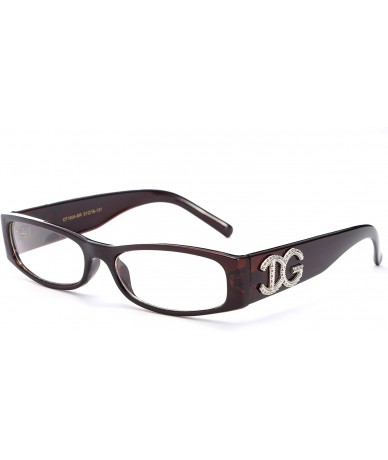 Rectangular Unisex Clear Plastic High Fashion Rectangular Oval Shape Clear Lens Glasses - Brown - CF11FAEL8PN $17.99