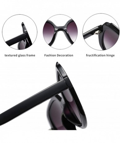 Oversized Fashion Oversized Sunglasses Polarized Protection - Bright Black Frame Gradient Grey Lens - CE18SATN0U0 $19.60