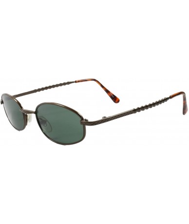 Rectangular Indie Vintage 70s Fashion Small Rectangle Aviator Sunglasses Frame - Brown & Green - CD18T27R8Q0 $27.37