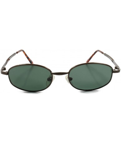 Rectangular Indie Vintage 70s Fashion Small Rectangle Aviator Sunglasses Frame - Brown & Green - CD18T27R8Q0 $27.37