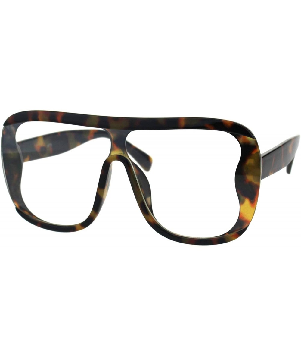 Square Unisex Fashion Sunglasses Oversized Square Open Side Frame UV 400 - Tortoise (Clear) - CN18NNM446R $19.54