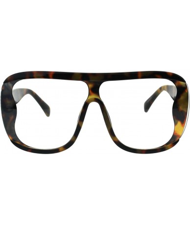 Square Unisex Fashion Sunglasses Oversized Square Open Side Frame UV 400 - Tortoise (Clear) - CN18NNM446R $19.54