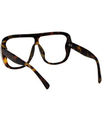 Square Unisex Fashion Sunglasses Oversized Square Open Side Frame UV 400 - Tortoise (Clear) - CN18NNM446R $19.54