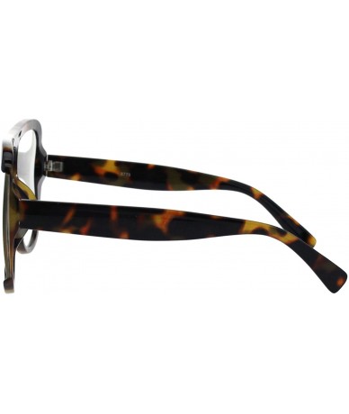 Square Unisex Fashion Sunglasses Oversized Square Open Side Frame UV 400 - Tortoise (Clear) - CN18NNM446R $19.54