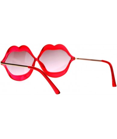 Oval Cute Lip Shape Sunglasses Lips Kiss Womens Fashion Shades UV 400 - Red - CK188CNLNWC $19.00