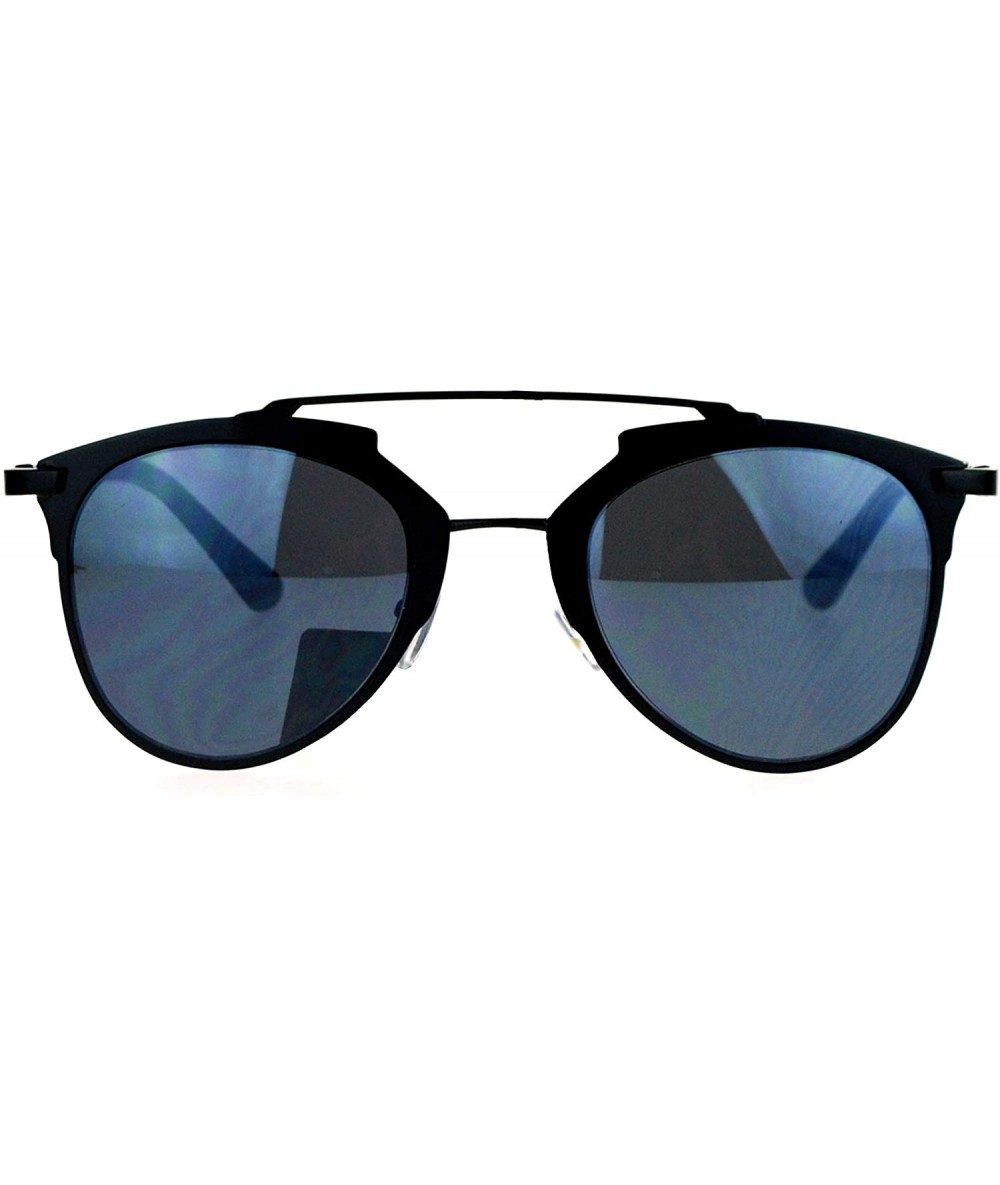 Wayfarer Mirrored Retro Vintage Style Half Rim Pilot Unique Sunglasses - All Black - CV1203SDIYF $18.93