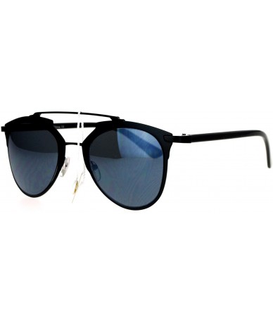 Wayfarer Mirrored Retro Vintage Style Half Rim Pilot Unique Sunglasses - All Black - CV1203SDIYF $18.93