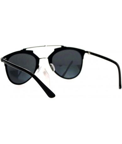 Wayfarer Mirrored Retro Vintage Style Half Rim Pilot Unique Sunglasses - All Black - CV1203SDIYF $18.93