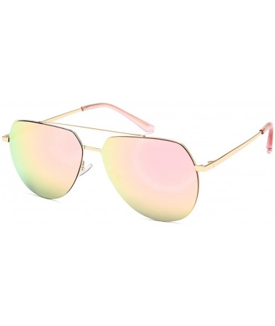 Aviator Men's Classic Polarized Aviator Style Lightweight Stainless Steel Sunglasses - Rose Gold - CR18EXQ3W99 $35.21