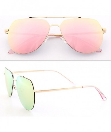 Aviator Men's Classic Polarized Aviator Style Lightweight Stainless Steel Sunglasses - Rose Gold - CR18EXQ3W99 $35.21