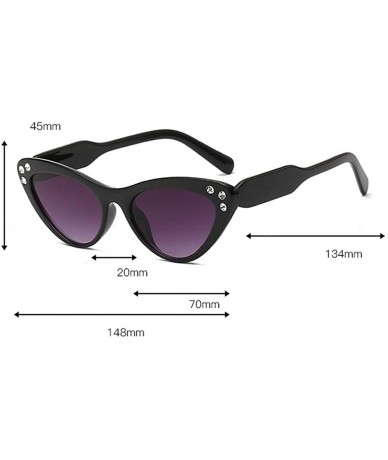 Cat Eye Women Man Fashion Classic Irregular Shape Sunglasses Retro Unisex Cat Eyes Eyewear - E - C418TOXUZAK $13.28