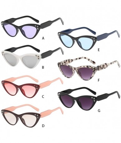 Cat Eye Women Man Fashion Classic Irregular Shape Sunglasses Retro Unisex Cat Eyes Eyewear - E - C418TOXUZAK $13.28