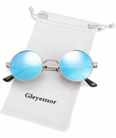 Sport 2-Pack John Lennon Style Round Sunglasses for Men Women Polarized Small Circle Sun Glasses - CN192EDWM58 $31.06