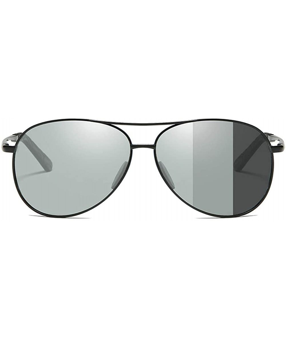 Aviator Photochromic Polarized Sunglasses Men - Black - C118HD4QCNH $48.17