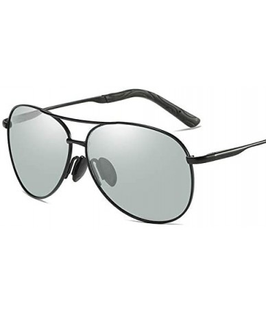 Aviator Photochromic Polarized Sunglasses Men - Black - C118HD4QCNH $48.17