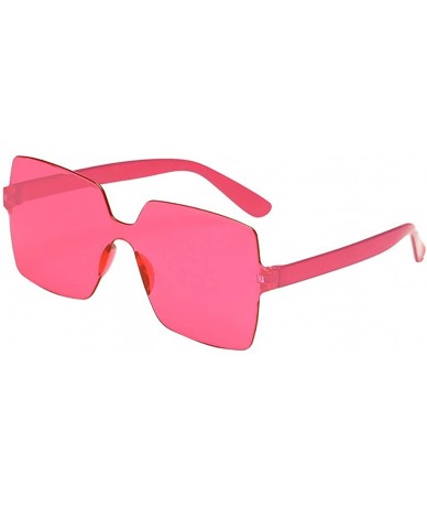 Rimless Unisex Fashion No Frame Square Sunglasses Sexy Retro Driviing Sunglasses Women Trendy Glassess - E - CF196IXM6YL $16.13