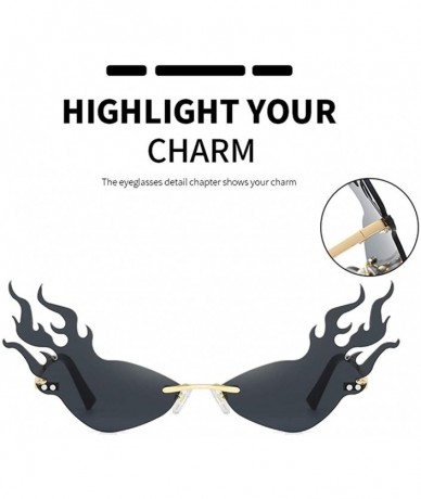 Cat Eye Fashion Irregular Glasses Sunglasses - Black - CB199Y2IY86 $29.97